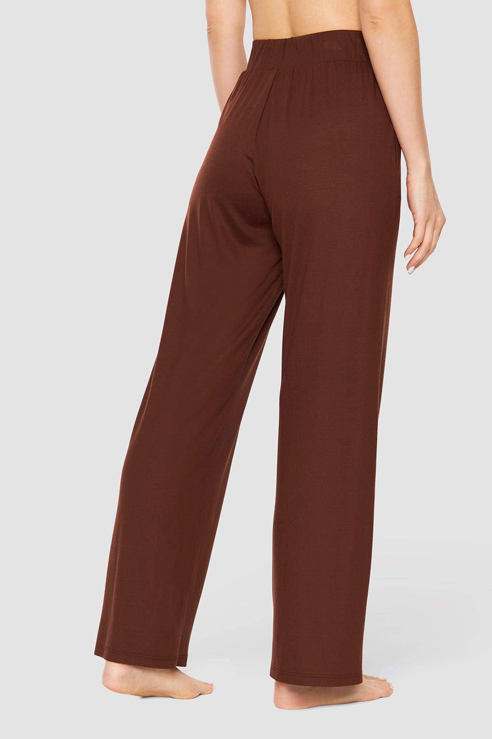 Rösch Hose mit weitem Bein Braun Basic Viskose/Elasthan Sonderangebot