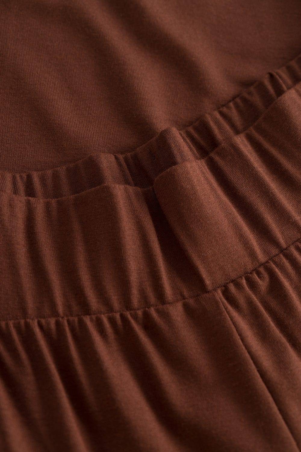 Rösch Hose mit weitem Bein Braun Basic Viskose/Elasthan Sonderangebot