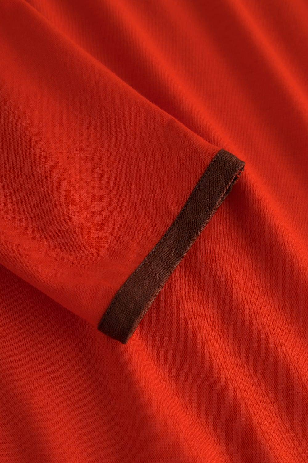 Rösch Nachthemd mit Schriftzug Rot Braun 100% Baumwolle Günstig kaufen