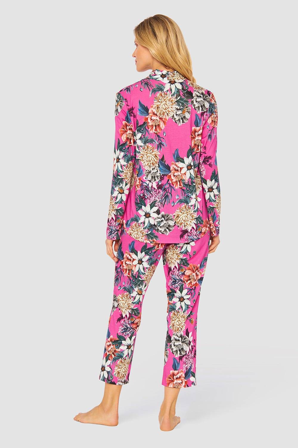Rösch Pyjama im pinken Blumendruck Baumwolle/Modal Flash Sale