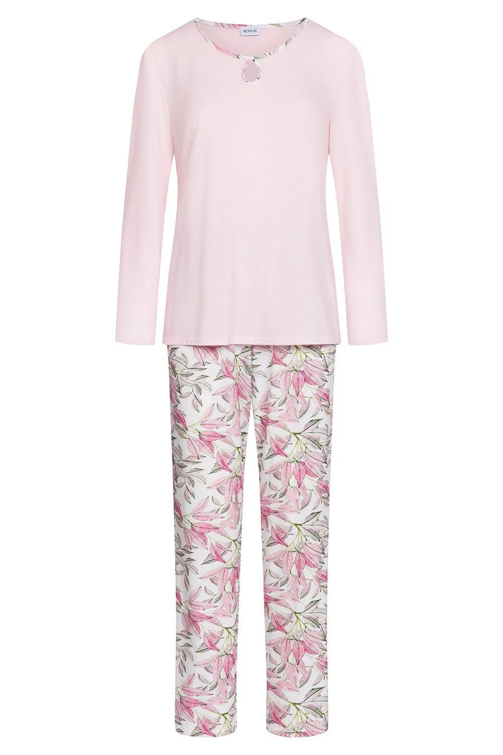Rösch Pyjama mit Tropfenausschnitt 100% Baumwolle Online Shopping