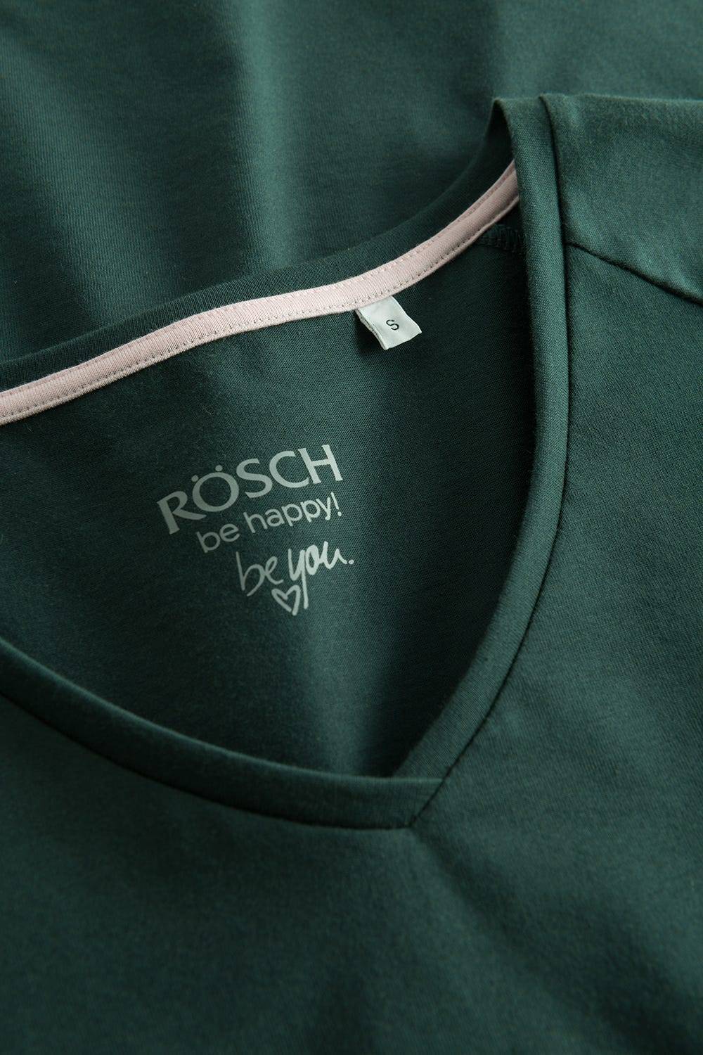 Rösch Shirt mit V-Ausschnitt Grün Baumwolle/Elasthan Saisonschlussverkauf