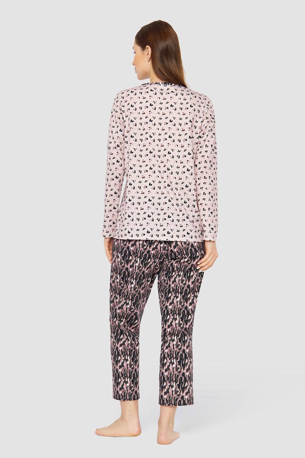 Rösch Pyjama im Druck-Mix Blende 100% Baumwolle Valentinstagsangebot