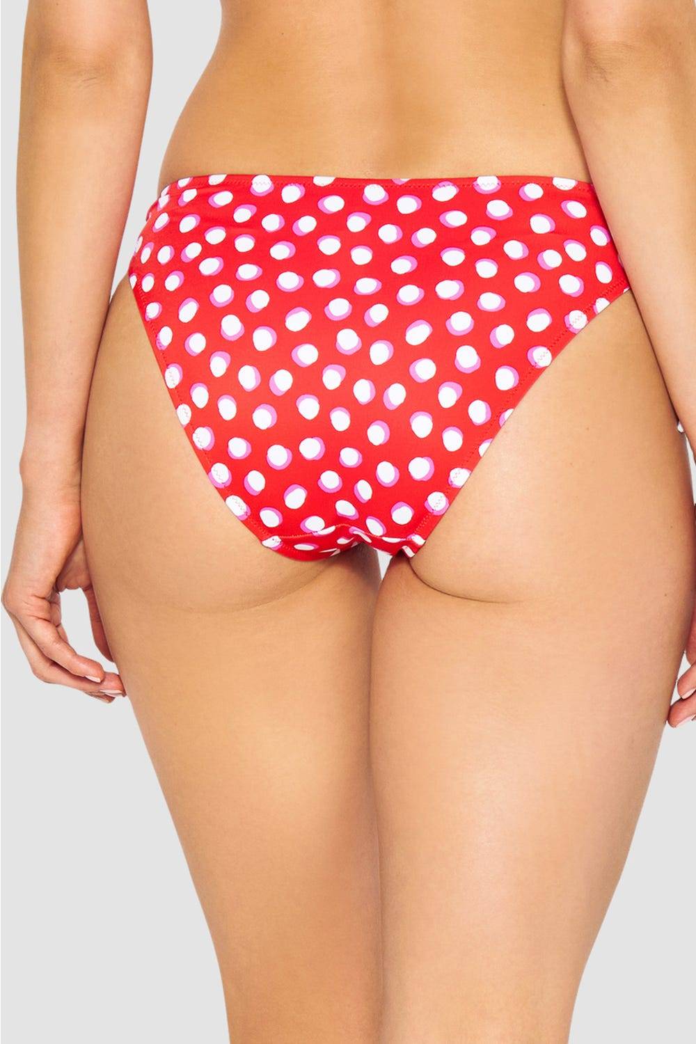 Rösch Bikini-Hose im Retro-Tupfendruck Rot-Weiß zum Binden Jubiläumsangebot