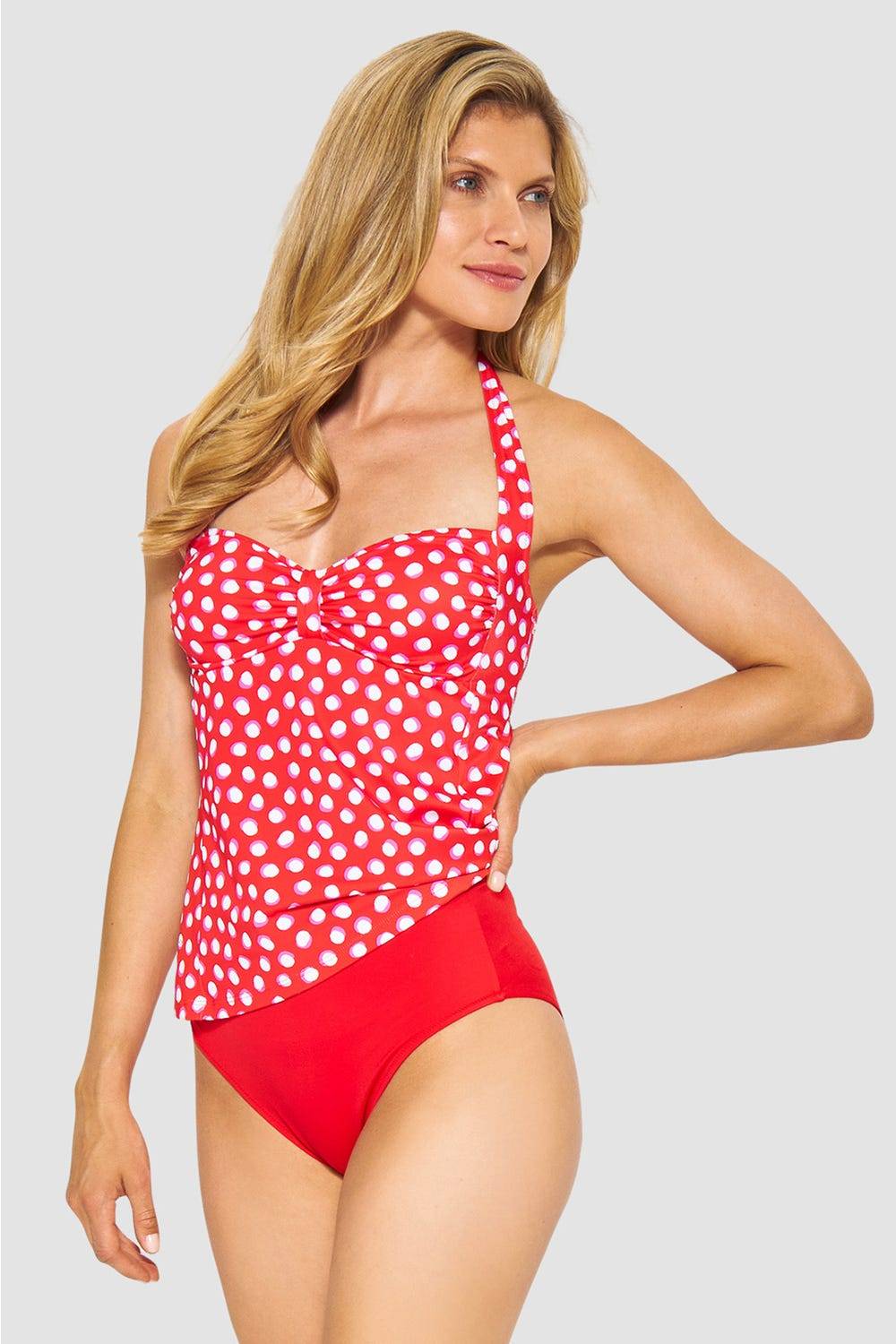 Rösch Bikini-Hose in Rot einfarbig hoher Taillenausschnitt Lagerräumung