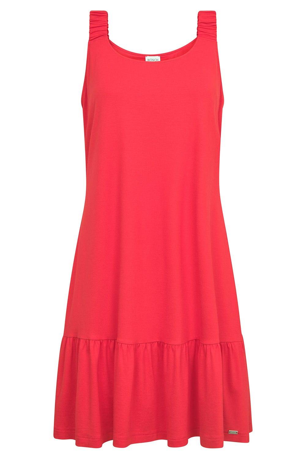 Rösch Strandkleid Ärmellos mit welligem Saum in Rot Viskose/Elasthan Neueste Mode