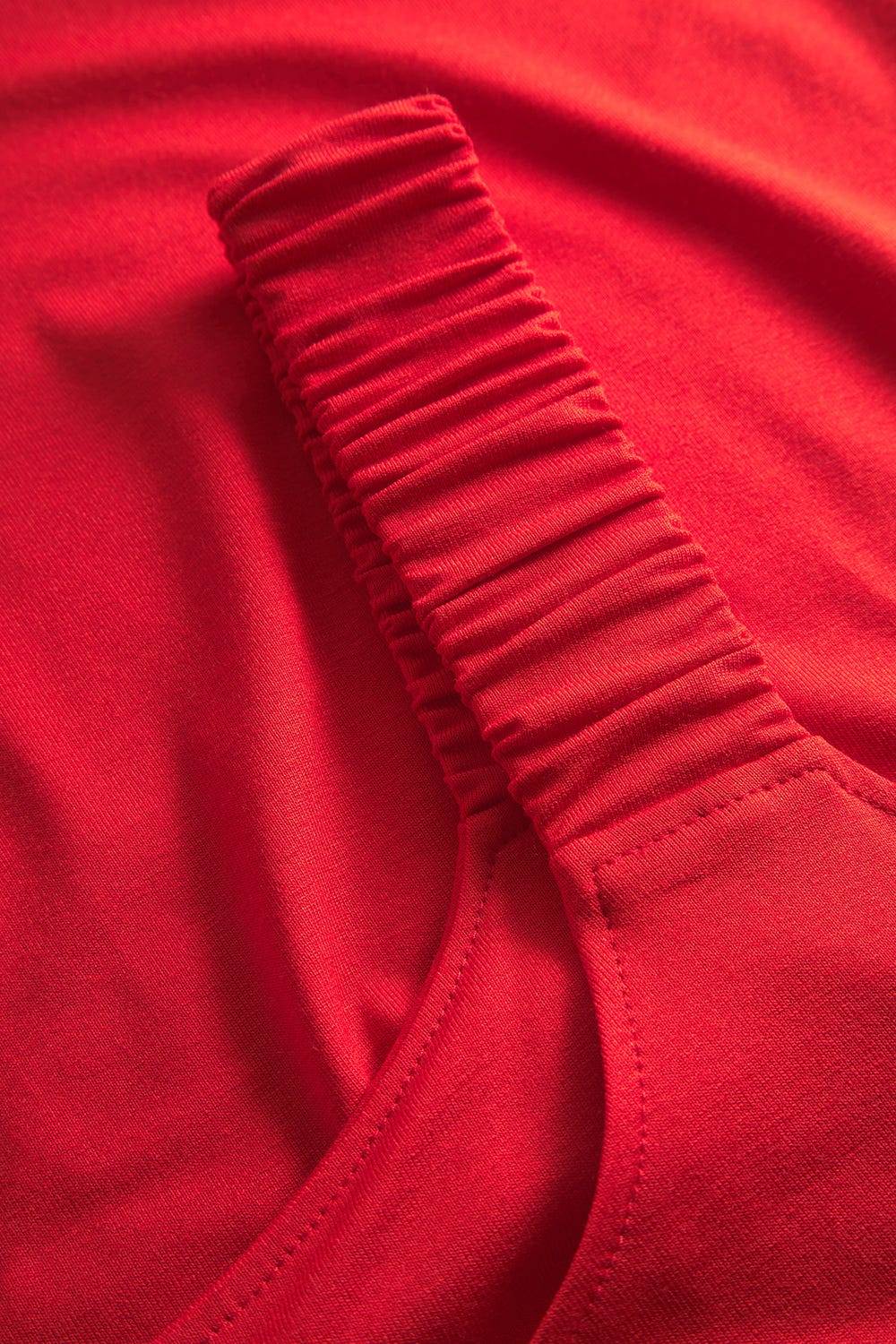 Rösch Strandkleid Ärmellos mit welligem Saum in Rot Viskose/Elasthan Neueste Mode