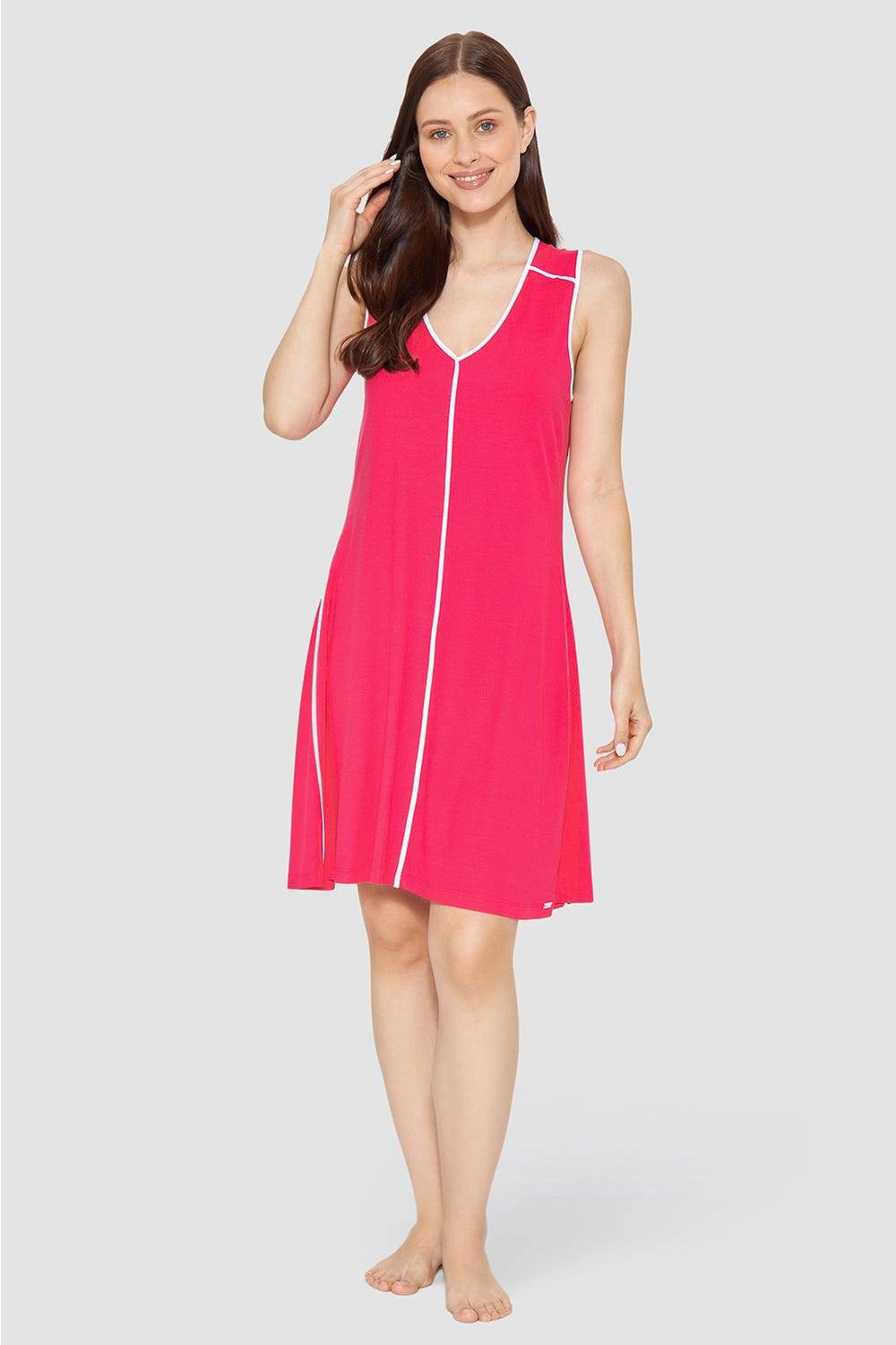 Rösch Strandkleid Ärmellos mit Kontrast-Paspeln Viskose/Elasthan Online Outlet