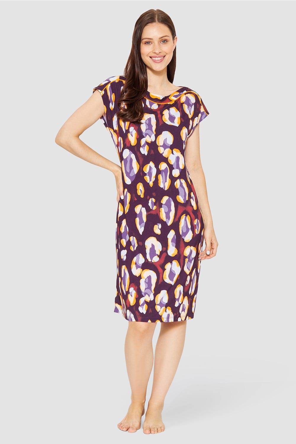 Rösch Strandkleid Kurzarm im Tupfendruck Modern Leo Viskose/Elasthan Räumungsverkauf