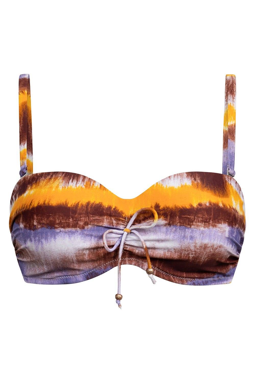 Rösch Bikini-Oberteil Bandeau im Batikdruck moderne Streifen Kauf eins, bekomm eins gratis