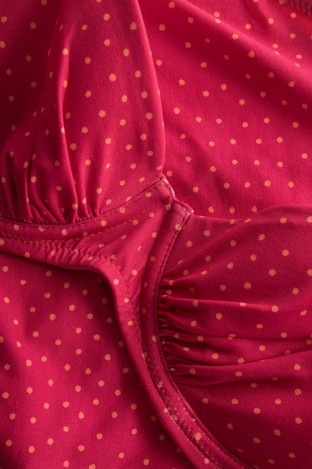 Rösch Bikini-Oberteil im pinken Mini-Tupfen-Druck recyceltes Polyamid/Elasthan Super Sparpreis