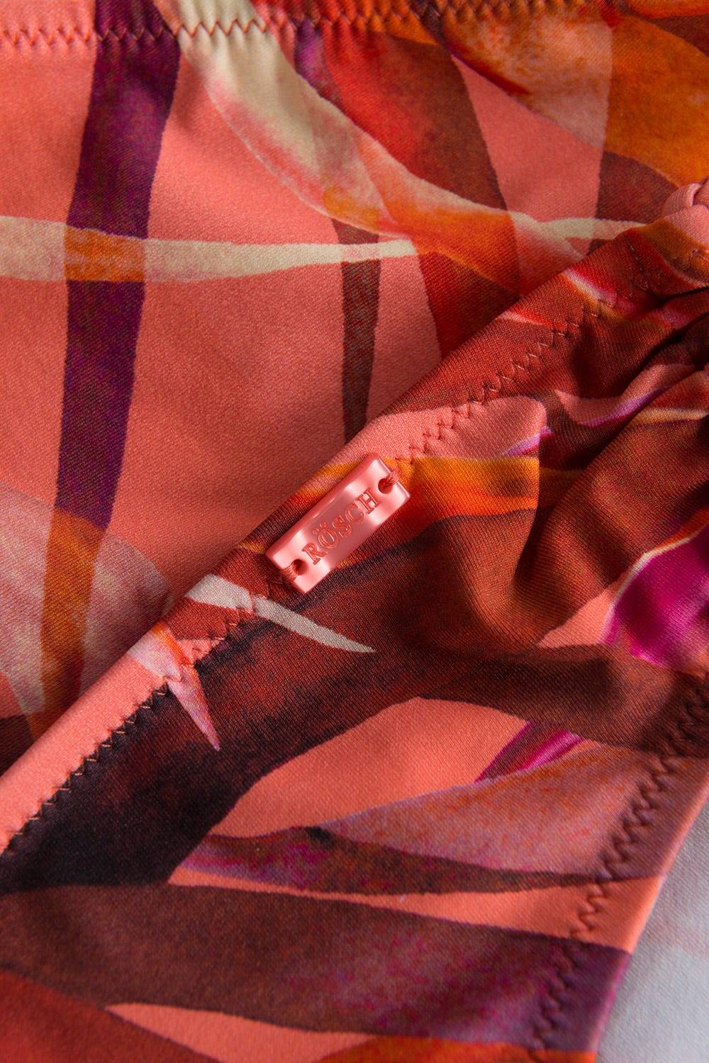 Rösch Bikini-Hose im bunten Blätter-Druck Binde-Bänder recyceltes Polyamid/Elasthan Wochenangebot