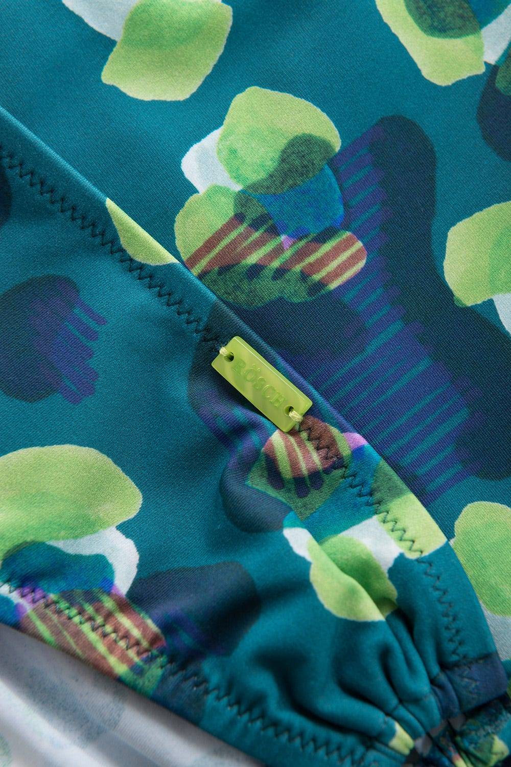 Rösch Bikini-Hose im grünen Leo-Design Schleifen recyceltes Polyamid/Elasthan Begrenzte Freigabe