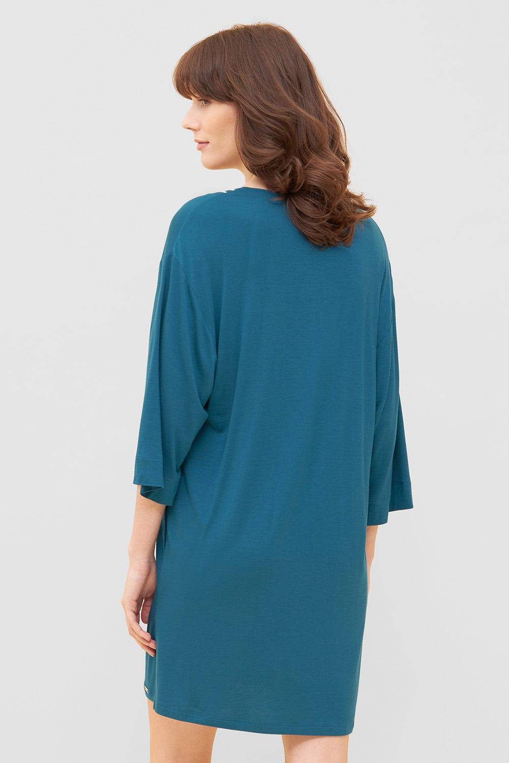 Rösch Strandkleid mit Paspeln am Ausschnitt Petrol 3/4-Arm Viskose/Elasthan Letzte 2 Tage