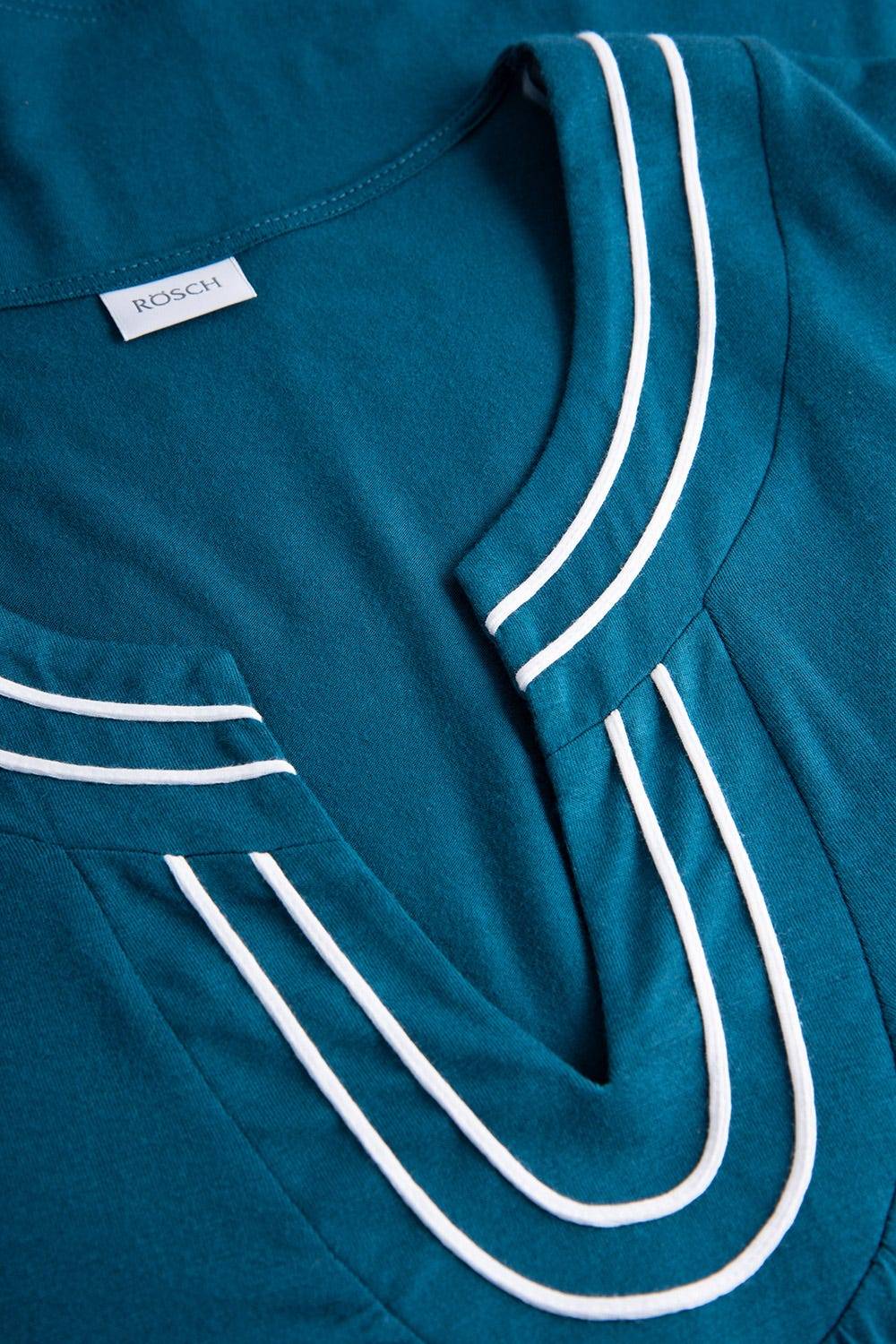Rösch Strandkleid mit Paspeln am Ausschnitt Petrol 3/4-Arm Viskose/Elasthan Letzte 2 Tage