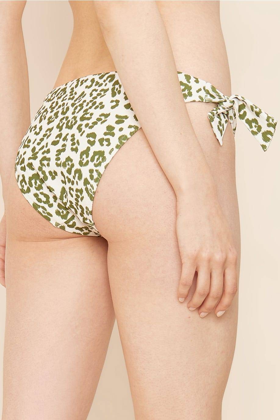 Rösch Bikini Hose im Leo-Druck Grün-Weiß Rippstruktur Animalprint Mix und Match Lycra Bis zu 65% Rabatt