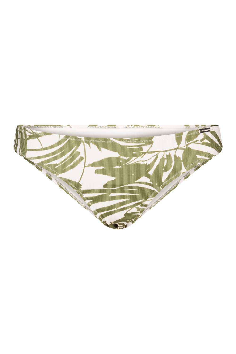 Rösch Bikini Hose im Palmendruck Rippstruktur Grün-Weiß Mix und Match Lycra Sonderangebot der Fabrik