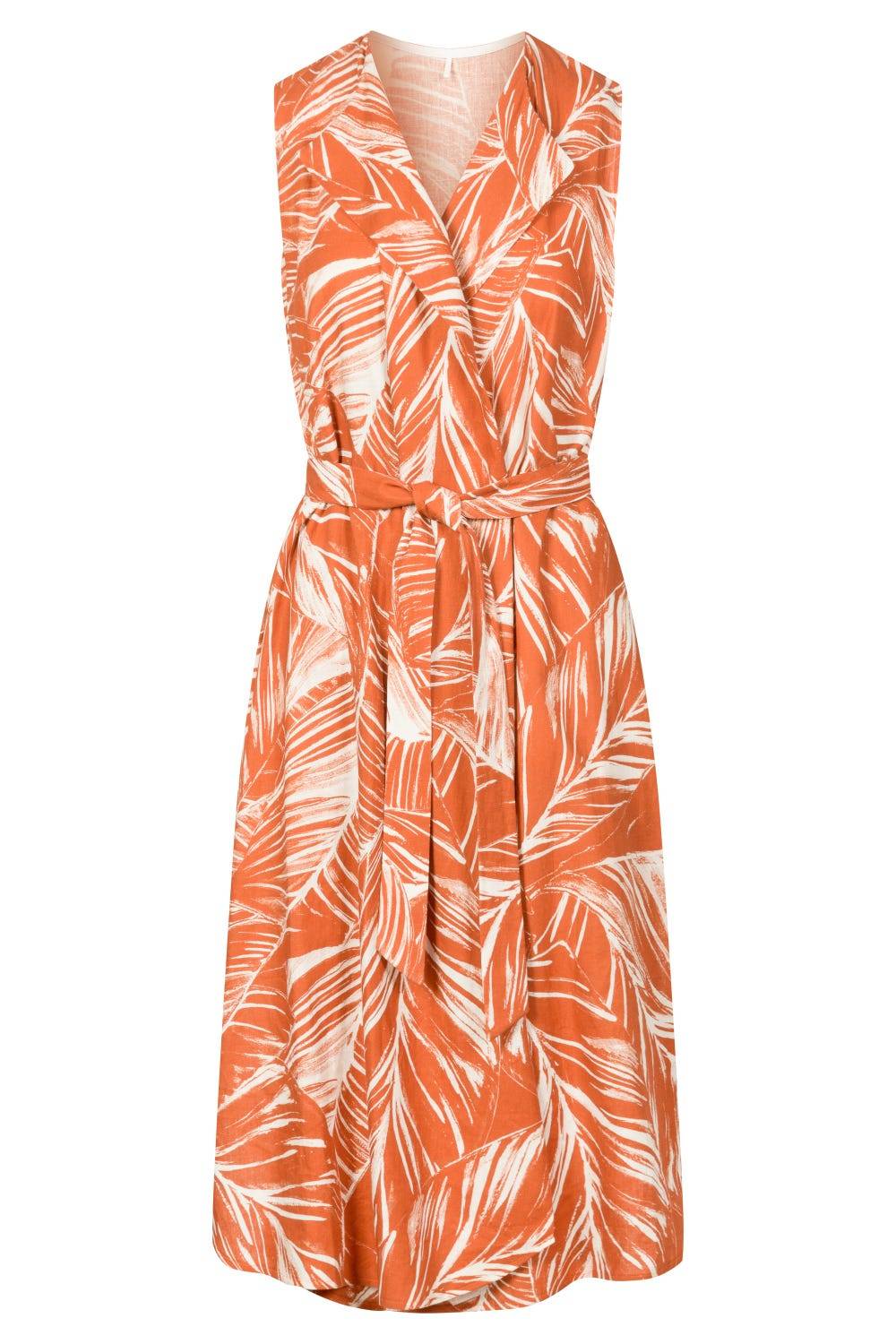 Rösch Freizeitkleid im sommerlichen Blätter-Druck Wickelform Leinen/Viskose Bis zu 55% Rabatt