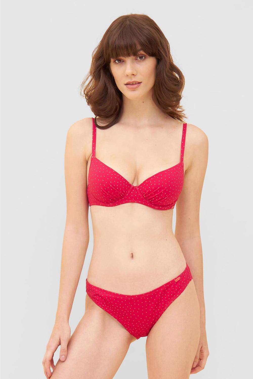Rösch Bikini-Hose im pinken Mini-Tupfen-Druck recyceltes Polyamid/Elasthan Nur noch ein Tag übrig