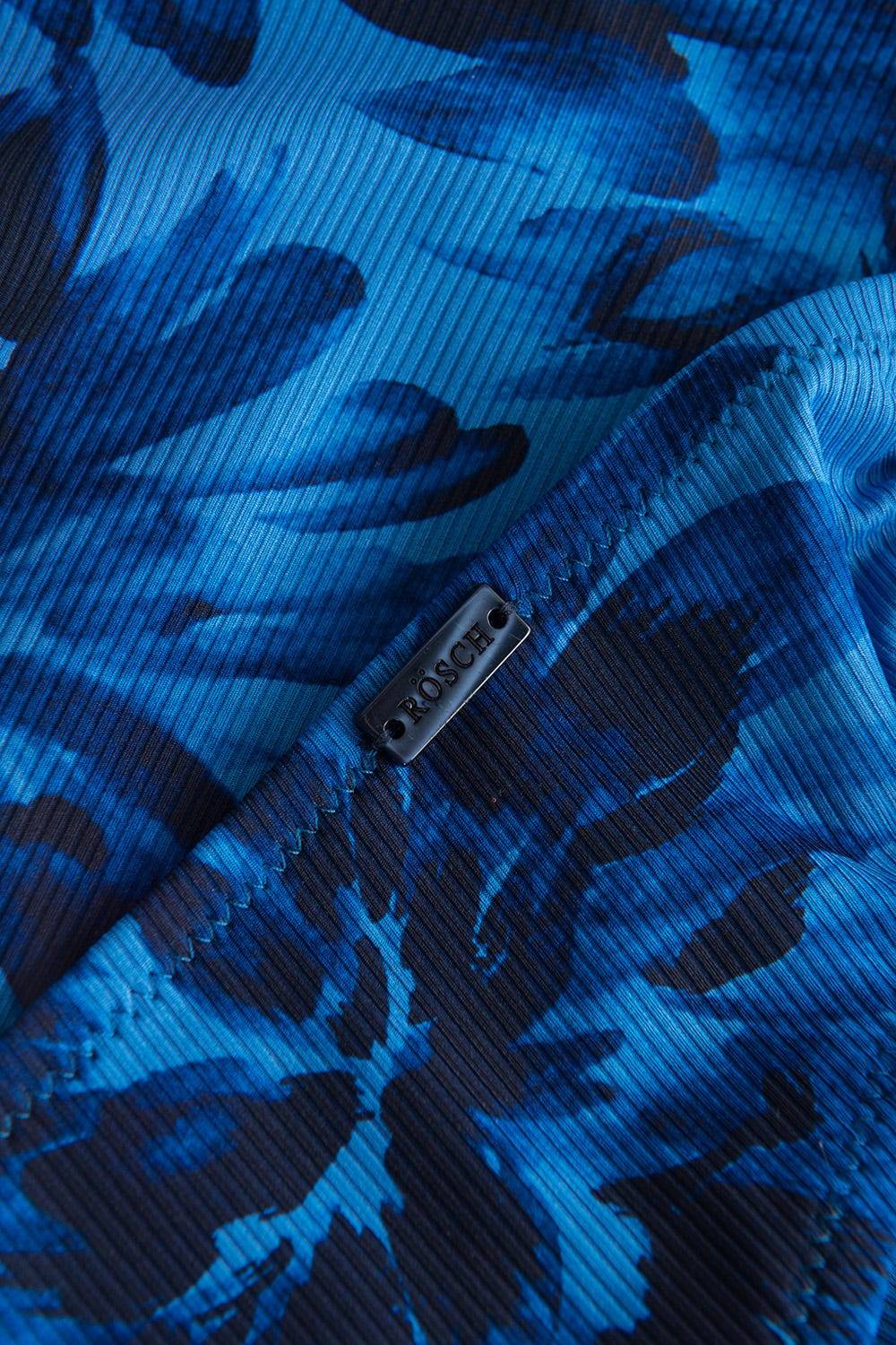 Rösch Bikini Hose im blauen Blüten-Druck Bänder recyceltes Polyester/Elasthan Fabrikladen