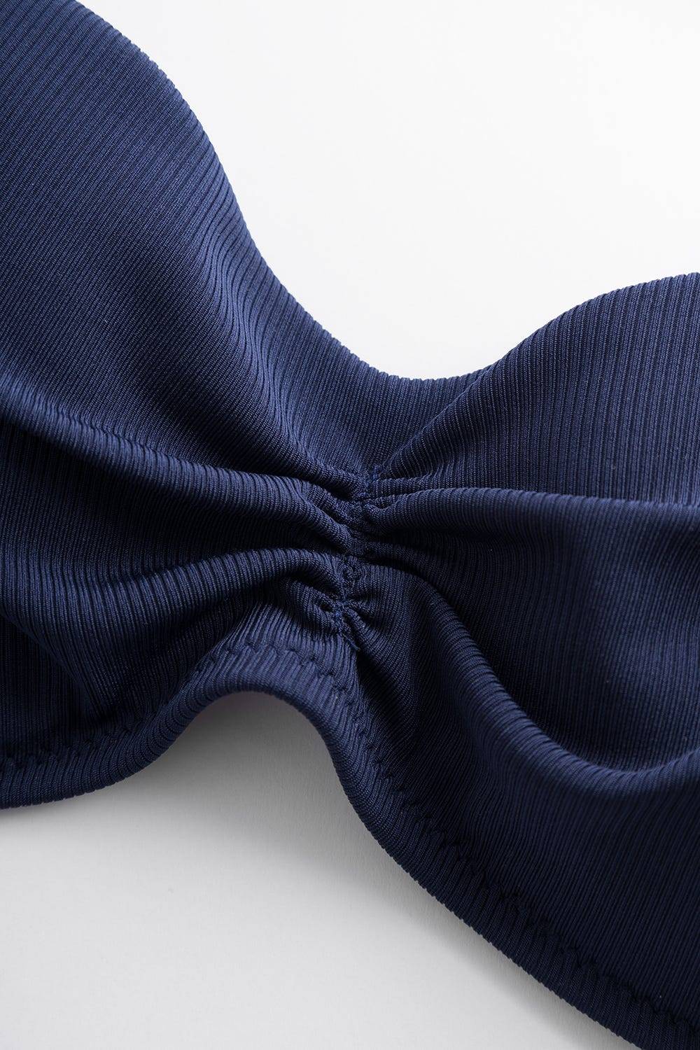 Rösch Bikini Oberteil mit Streifen-Details Ripp überkreuzt recyceltes Polyester/Elasthan Black Friday Preise
