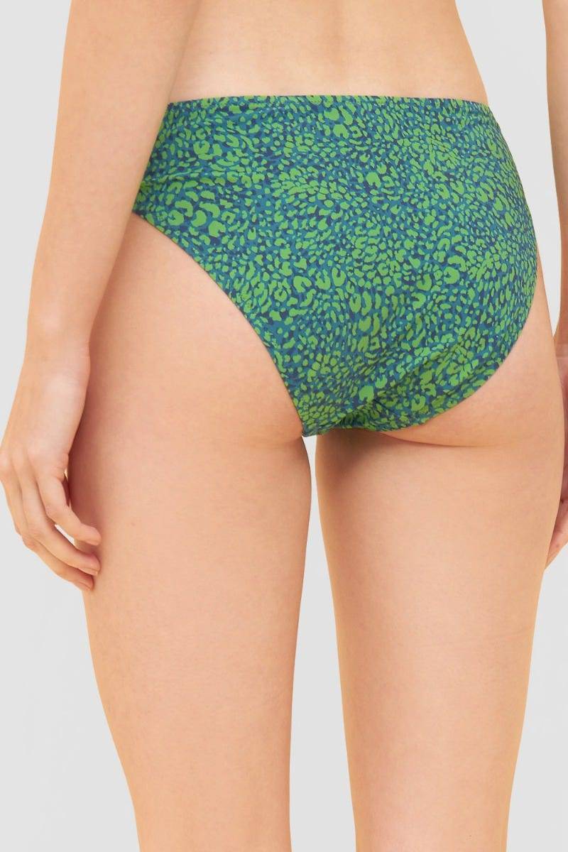 Rösch Bikini-Hose im Leo-Druck Grün Klassisch recyceltes Polyamid/Elasthan Verkauf
