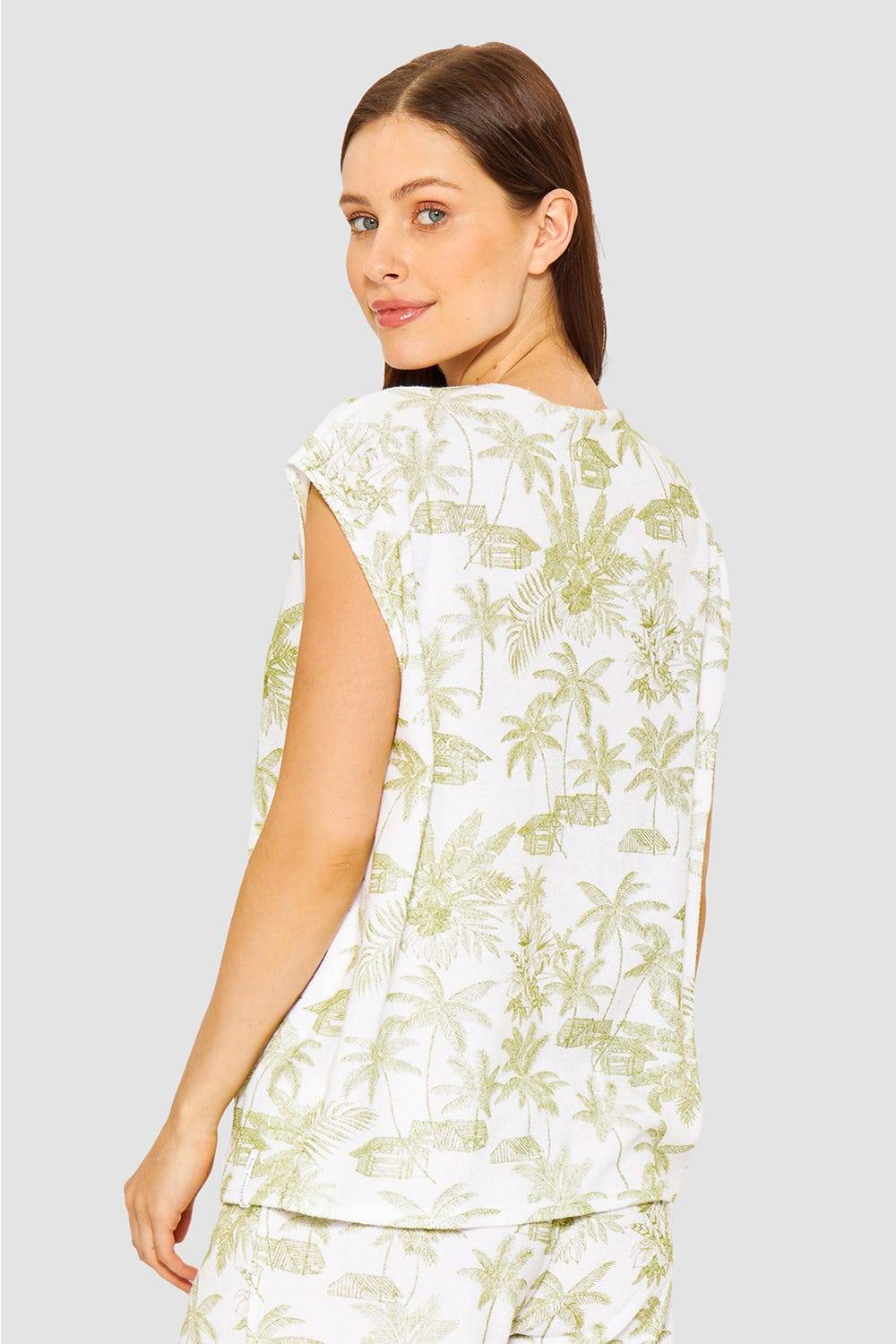 Rösch Frottee-Shirt im Palmenprint Baumwolle/Polyester Kostenloser Versand
