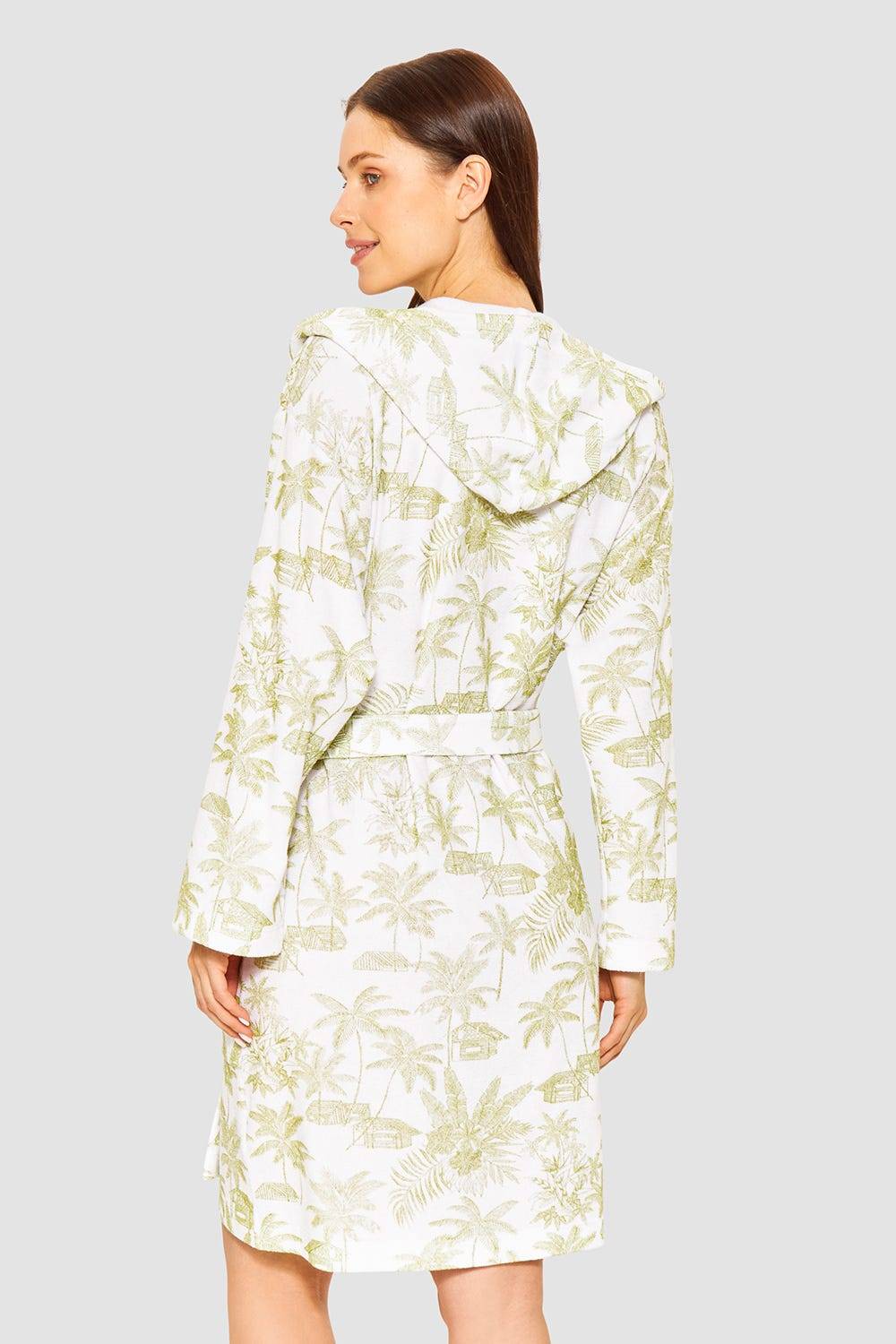 Rösch Frottee-Mantel im Palmenprint Baumwolle/Polyester Fabrik Onlineshop