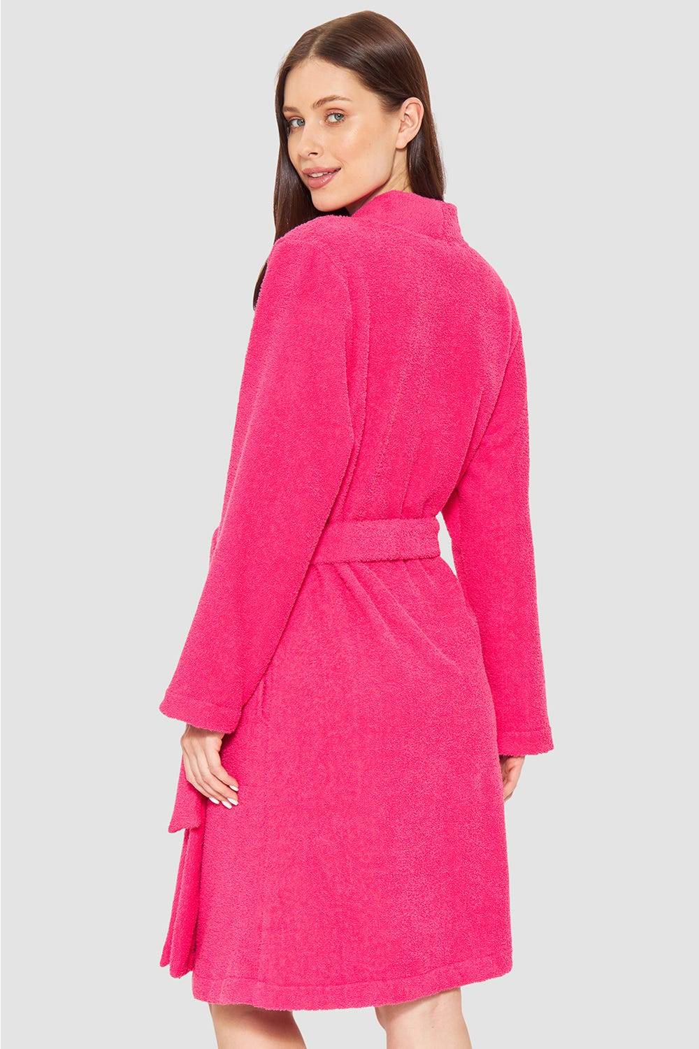 Rösch Bademantel aus Frottee Pink Baumwolle/Polyester Fabrikpreis