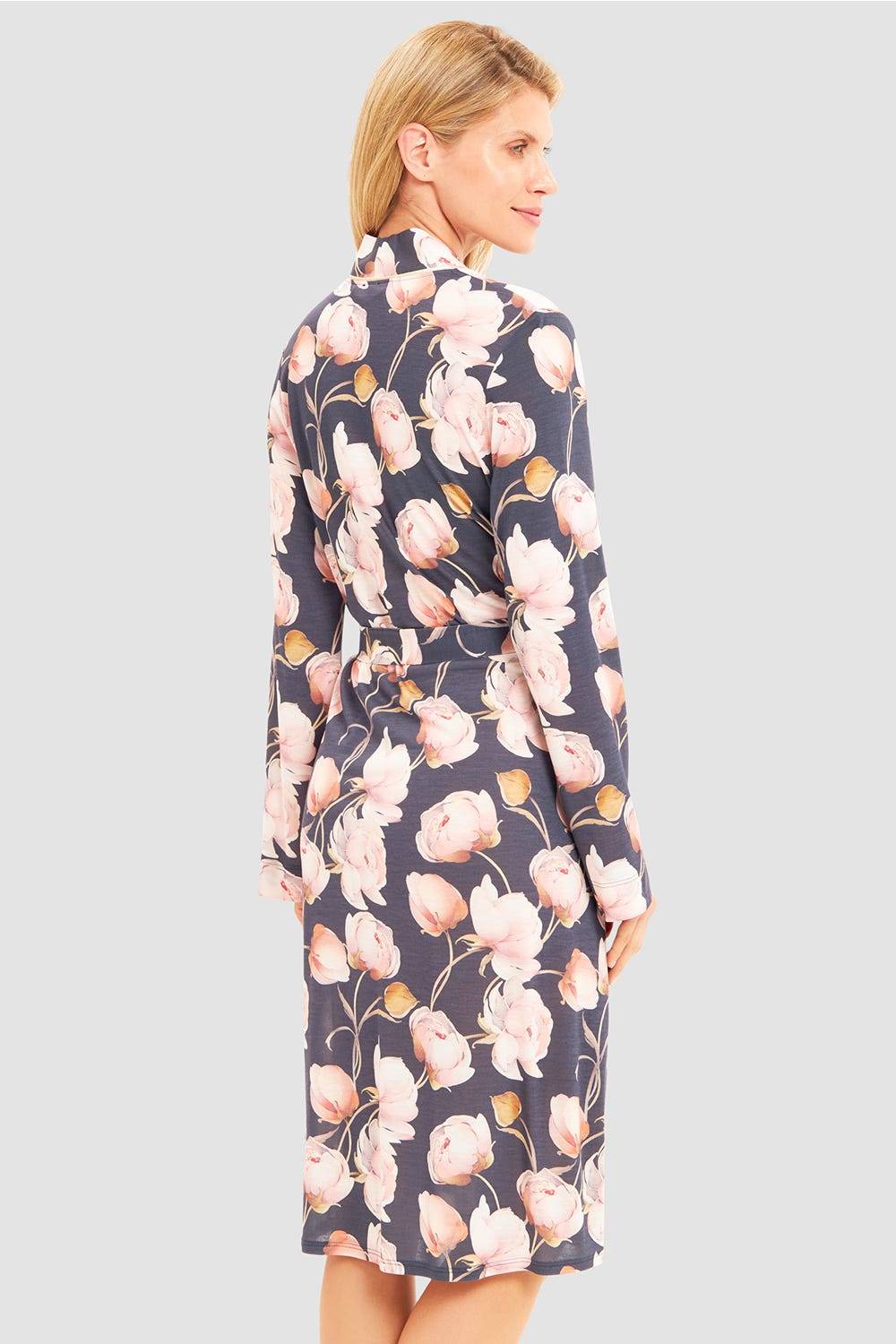 Rösch Morgenmantel im floralen Druck romantisch 100% Modal Rabatt