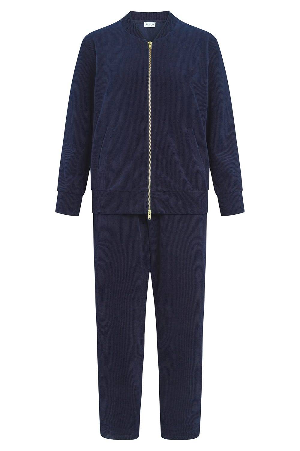 Rösch Hausanzug in Nachtblau aus Cord Baumwolle/Polyester Günstig kaufen