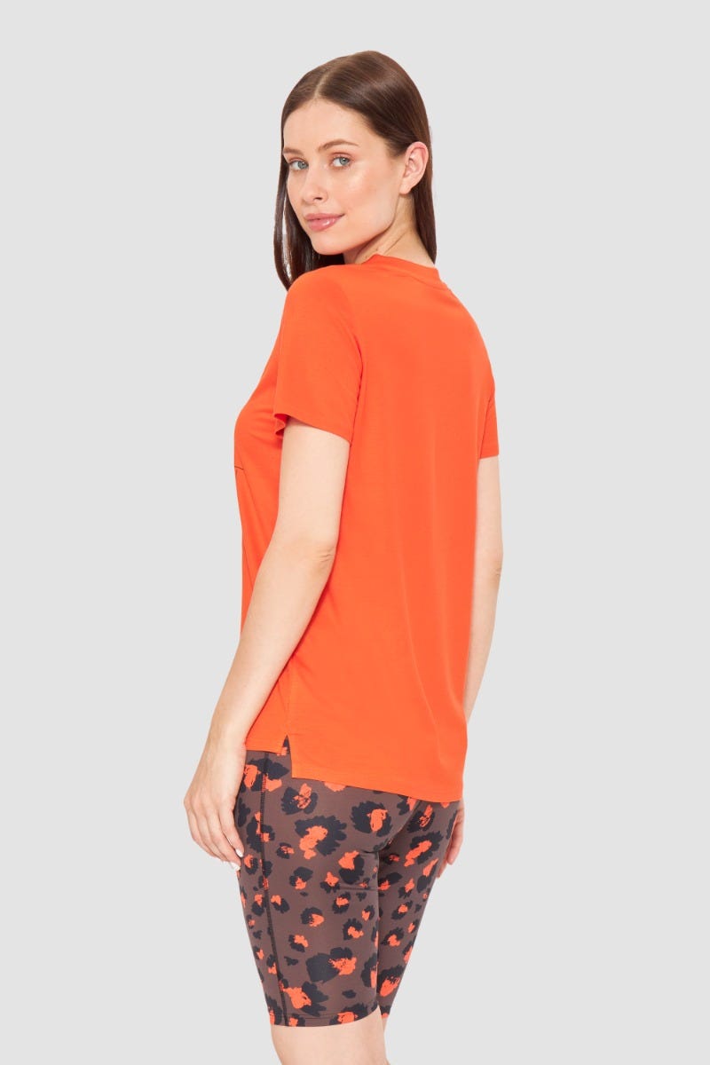Rösch Y.U Yoga T-Shirt mit Motivdruck Orange Sport Mix &amp; Match Baumwolle/Elasthan Flash Sale