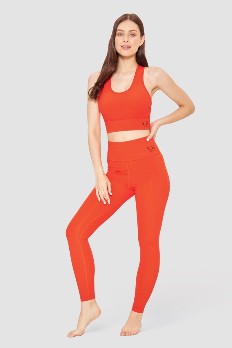 Rösch Y.U Yoga Leggings in Orange Sport Mix &amp; Match recycled Polyamid/Elasthan Exklusivangebot