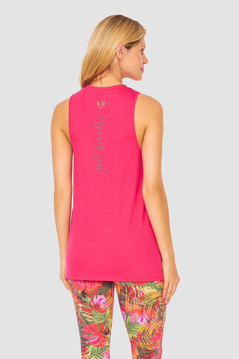 Rösch Y.U Yoga Top mit Schriftzug „just breathe“ Loungewear Sport Mix &amp; Match Baumwolle/ Elasthan Black Friday