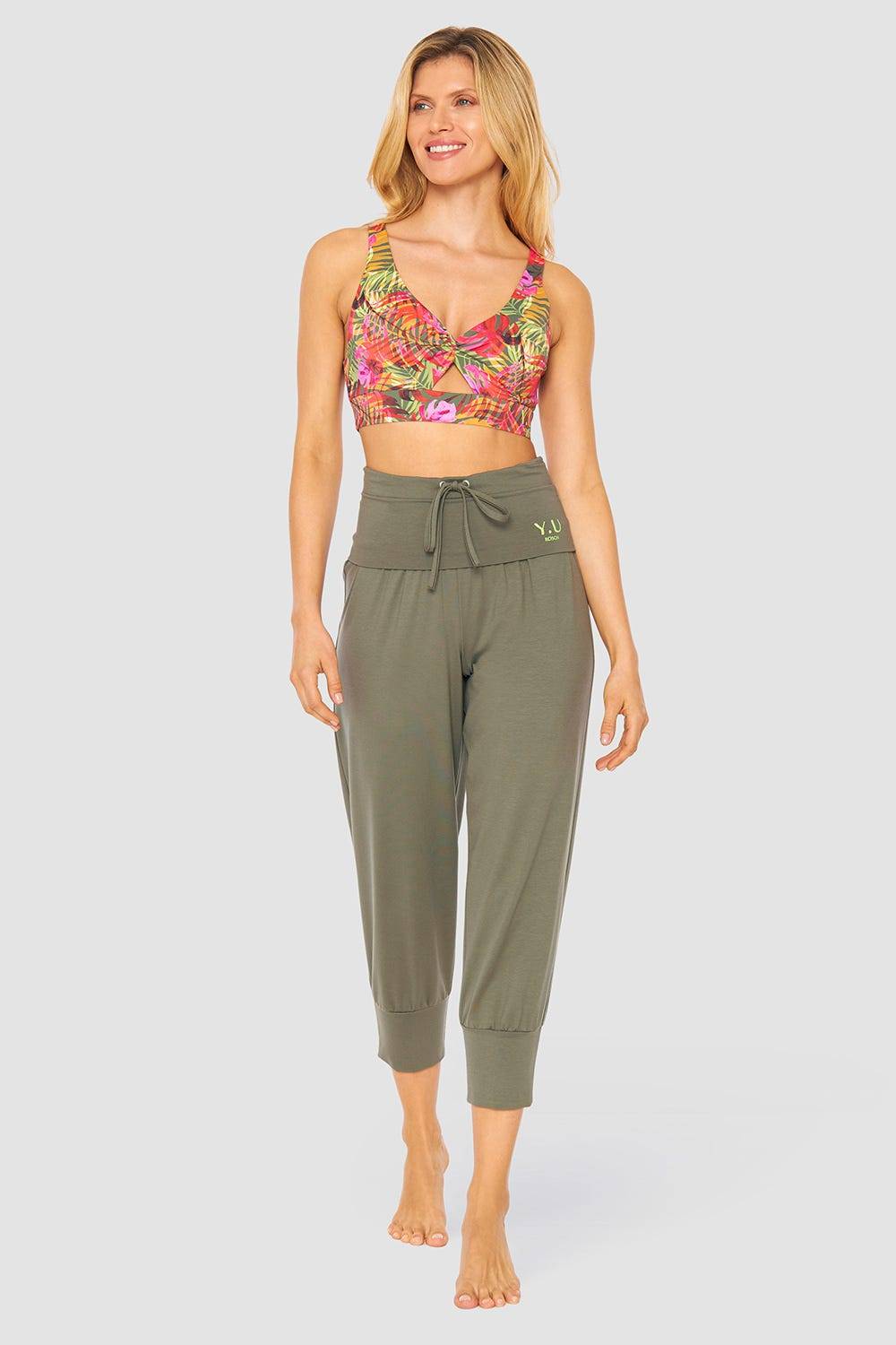 Rösch Y.U Yoga 7/8-Hose im Harem-Stil Loungewear Sport Mix &amp; Match Materialmix Osterangebot