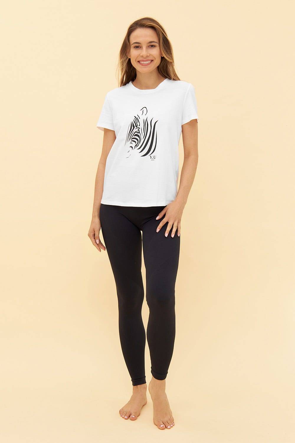 Rösch Y.U Yoga T-Shirt mit Motivdruck Zebra Sport Mix &amp; Match Baumwolle/Elasthan Jubiläumsangebot