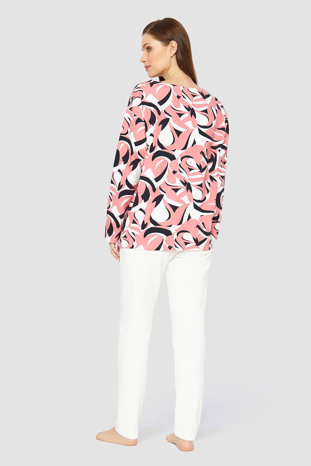 Rösch Sweatshirt mit U-Boot-Ausschnitt Baumwolle/Elasthan Neueste Mode