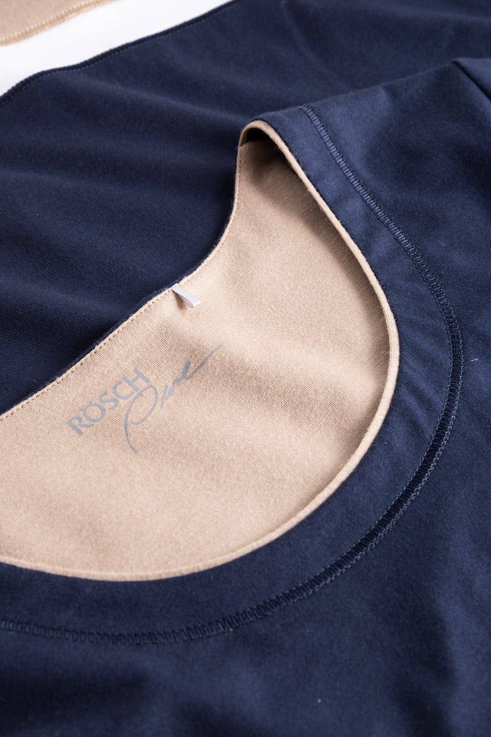 Rösch Shirt in Colorblocking-Optik Dunkelblau Beige Mix &amp; Match Baumwolle/Modal Begrenzte Freigabe