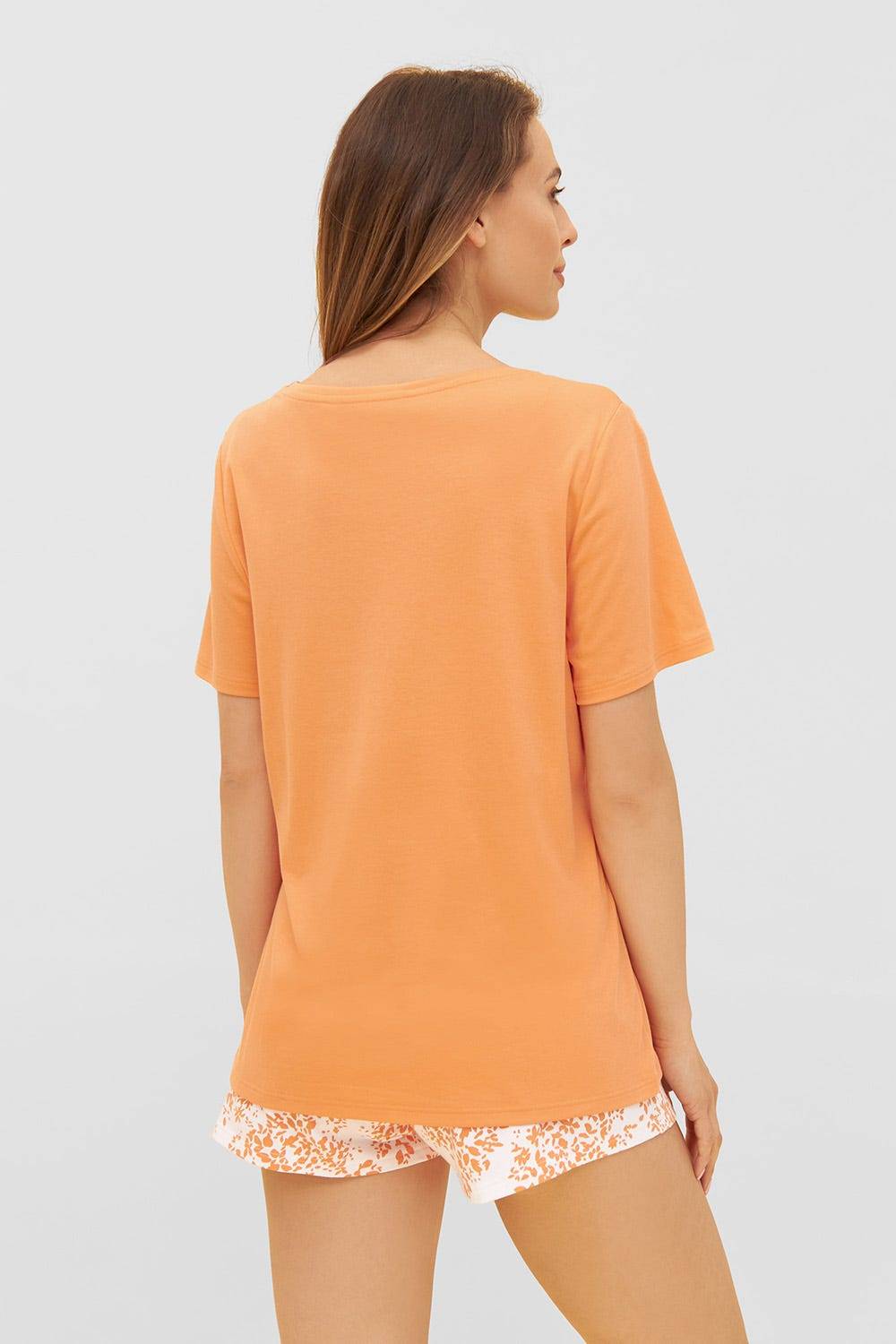 Rösch T-Shirt mit Motivdruck Orange Basic Mix &amp; Match 100% Baumwolle Neueste Stile