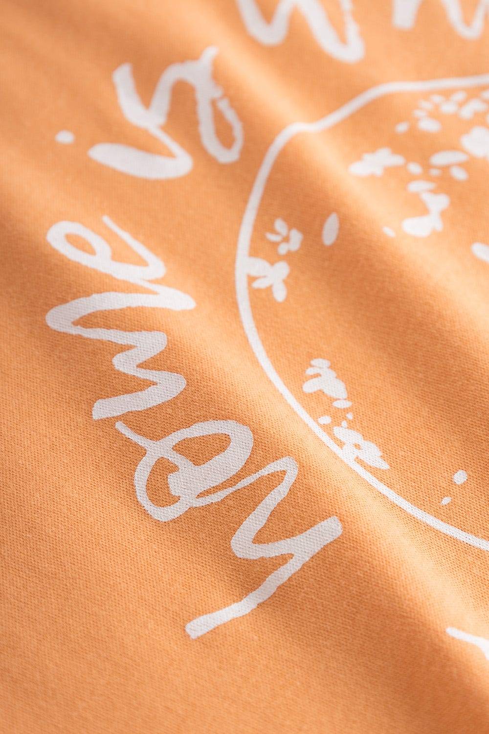 Rösch T-Shirt mit Motivdruck Orange Basic Mix &amp; Match 100% Baumwolle Neueste Stile