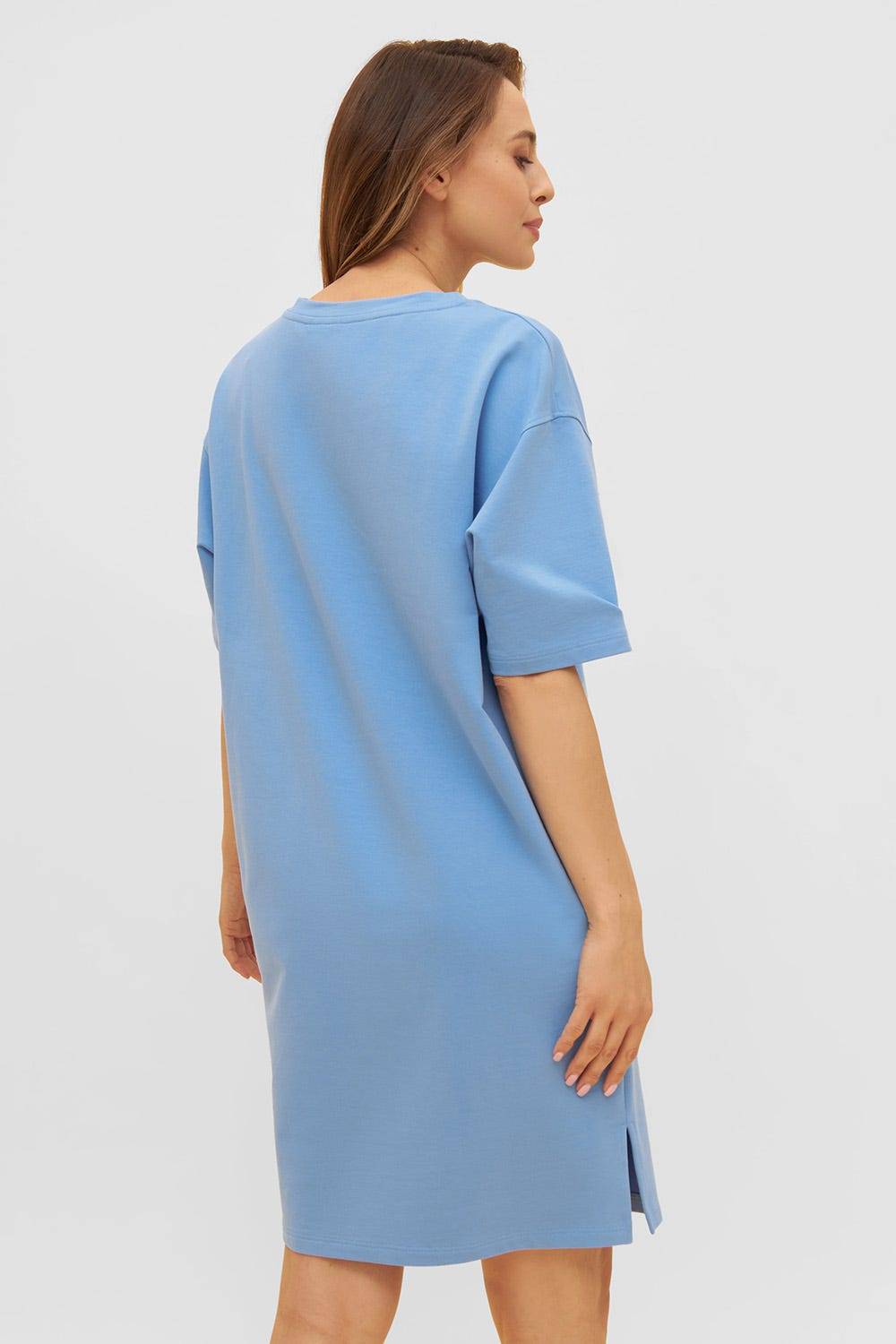 Rösch Sweatkleid mit Känguru-Tasche Hellblau Rundhals Baumwolle/Elasthan Bis zu 50% Rabatt