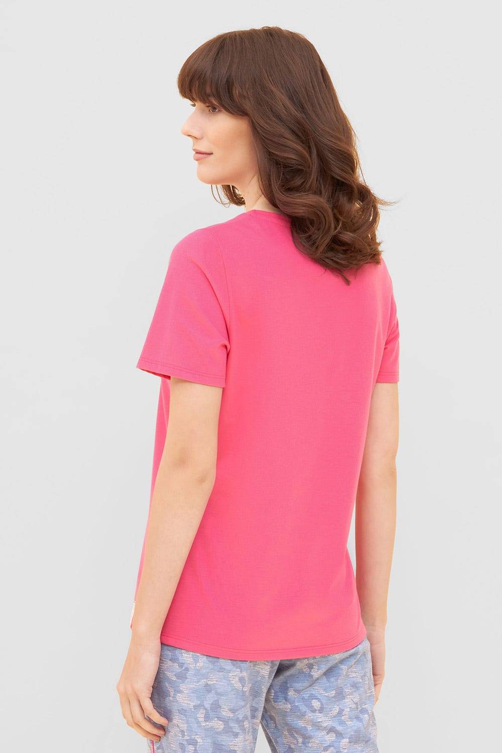 Rösch T-Shirt mit Schriftzug &quot;Think Happy&quot; Pink Kurzarm Mix &amp; Match 100% Baumwolle Sonderangebot der Fabrik