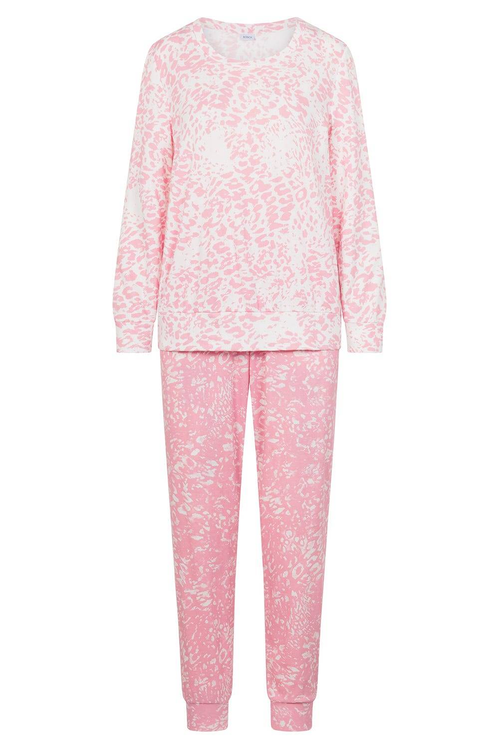 Rösch Pyjama im rosa Druck-Mix angerauht kuschelig 100% Baumwolle Discount Store für neue Produkte