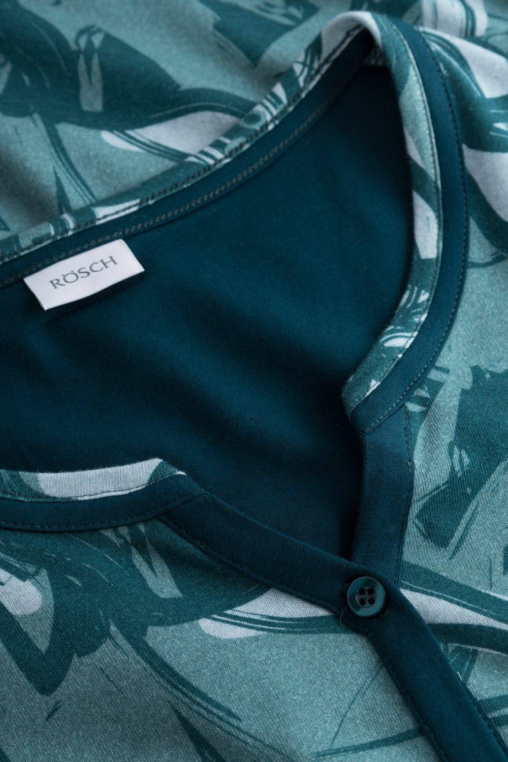 Rösch Nachtkleid im Blumenmuster Petrol 100% Baumwolle 50% Rabatt mit kostenlosem Versand