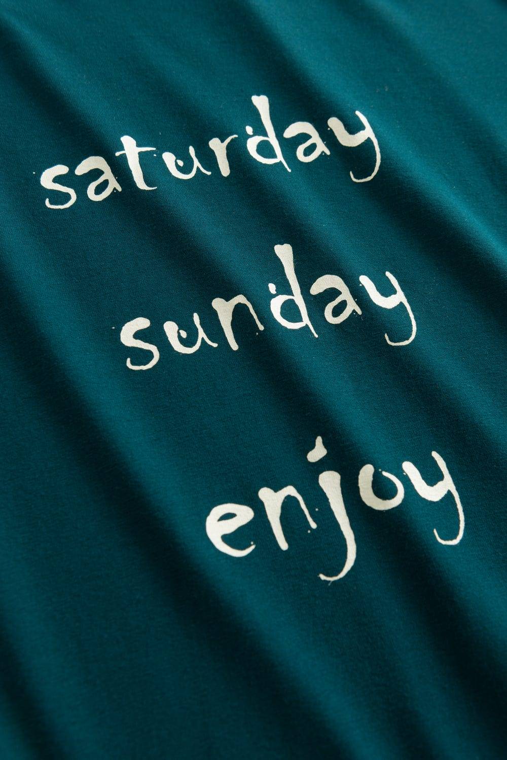Rösch Bigshirt &quot;saturday sunday enjoy&quot; 100% Baumwolle Kostenloser Versand international