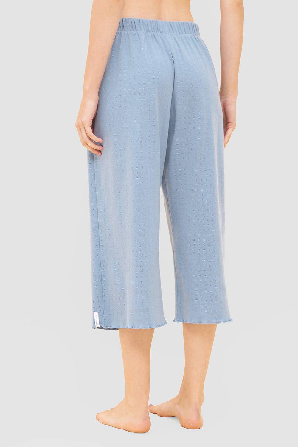 Rösch Pyjama-Hose aus Ajour Feinstrick Hellblau Mix &amp; Match 100% Baumwolle Verkauf