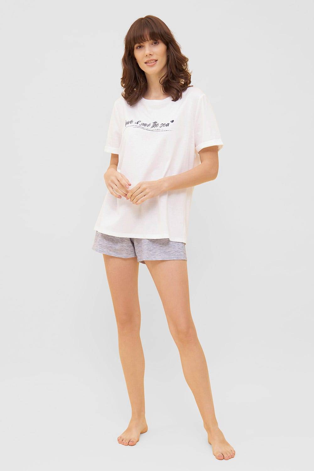 Rösch T-Shirt mit Schriftzug &quot;love &amp; save the sea&quot; Mix &amp; Match 100% Bio-Baumwolle Angebote