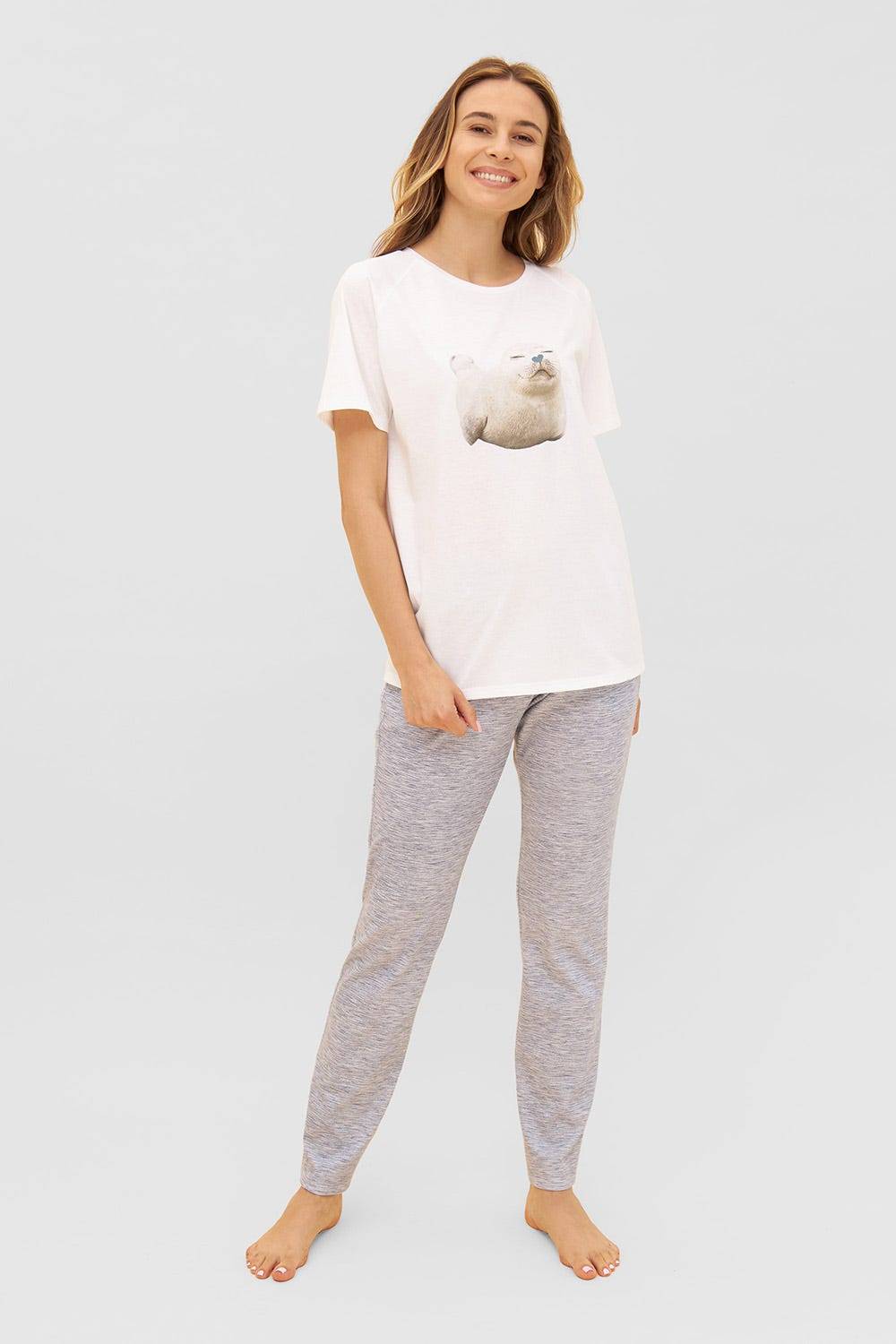 Rösch T-Shirt mit Motivdruck Robbe Raglan-Ärmel Mix &amp; Match 100% Bio-Baumwolle Hotsell