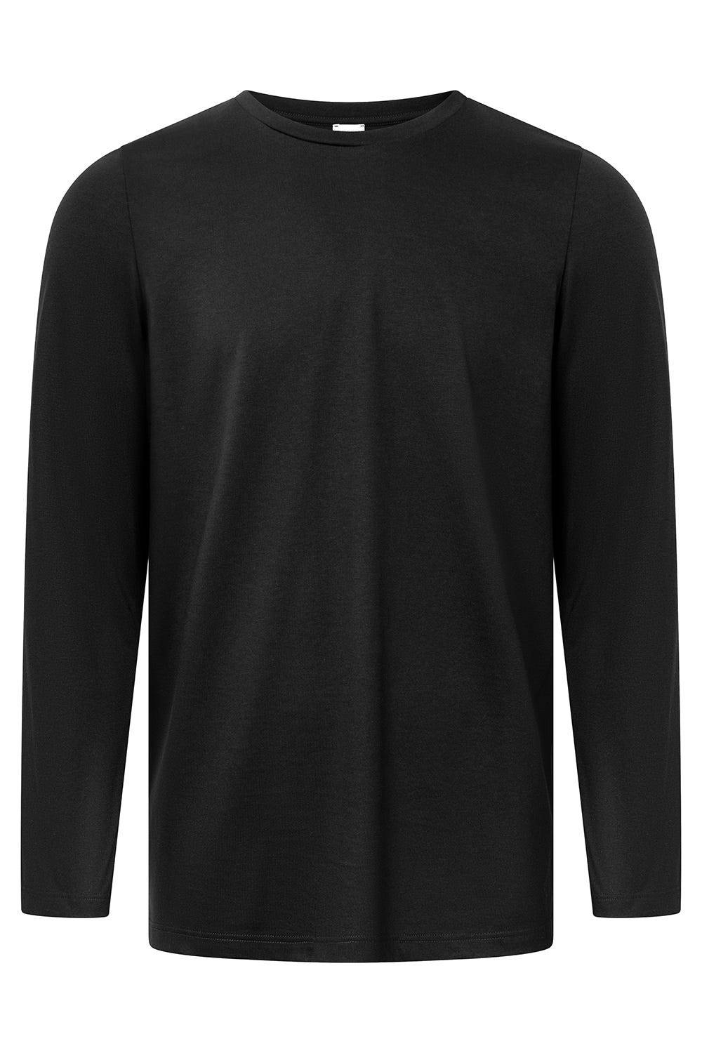 Rösch Herren Basic T-Shirt Langarm mit Rundhals Klassisch Baumwolle/Elasthan Sonderangebot
