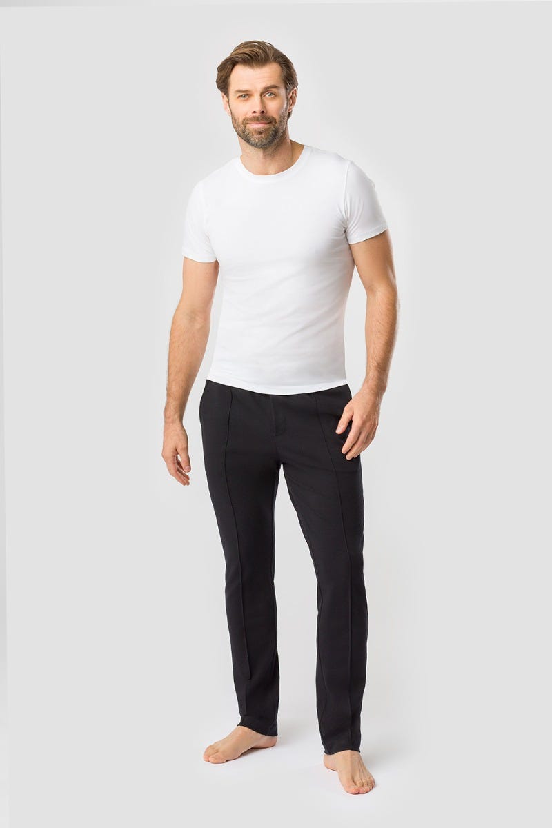 Rösch Herren Basic T-Shirt mit Rundhals Klassisch Baumwolle/Elasthan Günstig kaufen